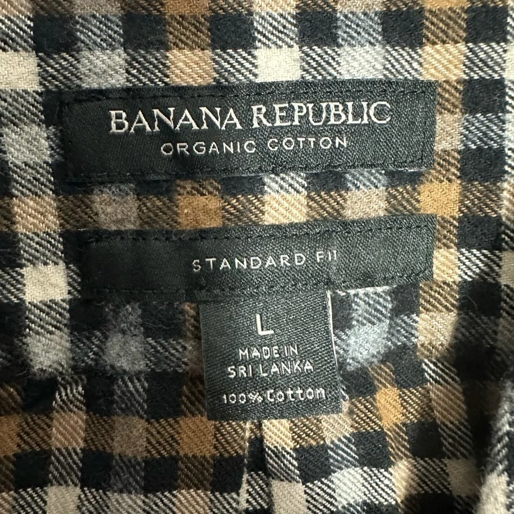 Banana Republic Untucked Flannel Shirt Organic Cotton